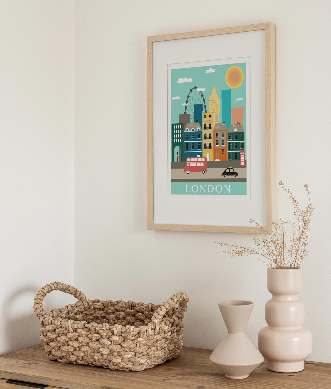 London Colourful Travel Poster, Wall Art Print - Image 2