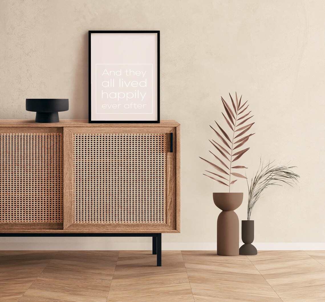 And They All Lived Happily Ever After Minimal Blush Quote Poster - Image 4