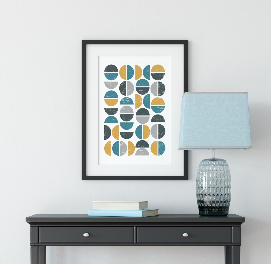 Printables Scandinavian Print Art Wall Art Minimalist Print Instant Circles Blue Art Prints Abstract - Image 2