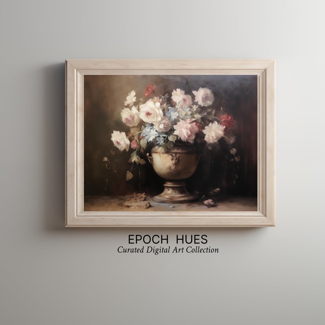 Classic Floral Bouquet in Antique Urn Vintage Still Life Poster