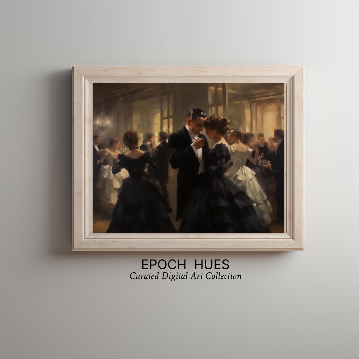 Elegant Couple Dancing at Grand Ballroom Gala Vintage Art Poster - Image 2