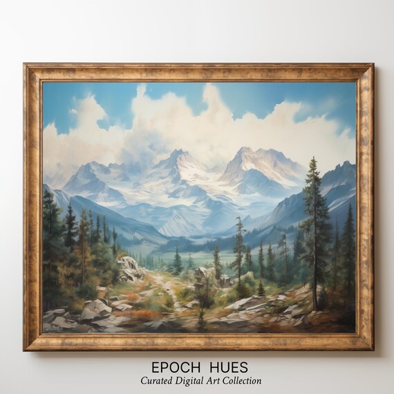 Majestic Mountain Landscape Art Nature Scenery Wallpaper High Resolution Home Office Wall Decor