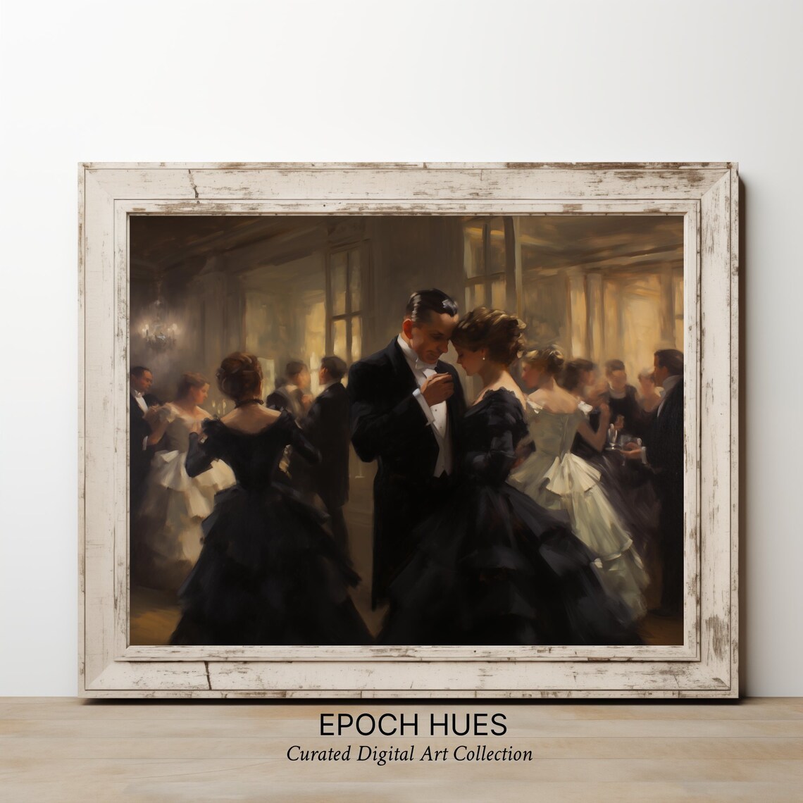 Elegant Couple Dancing at Grand Ballroom Gala Vintage Art Poster - Image 3