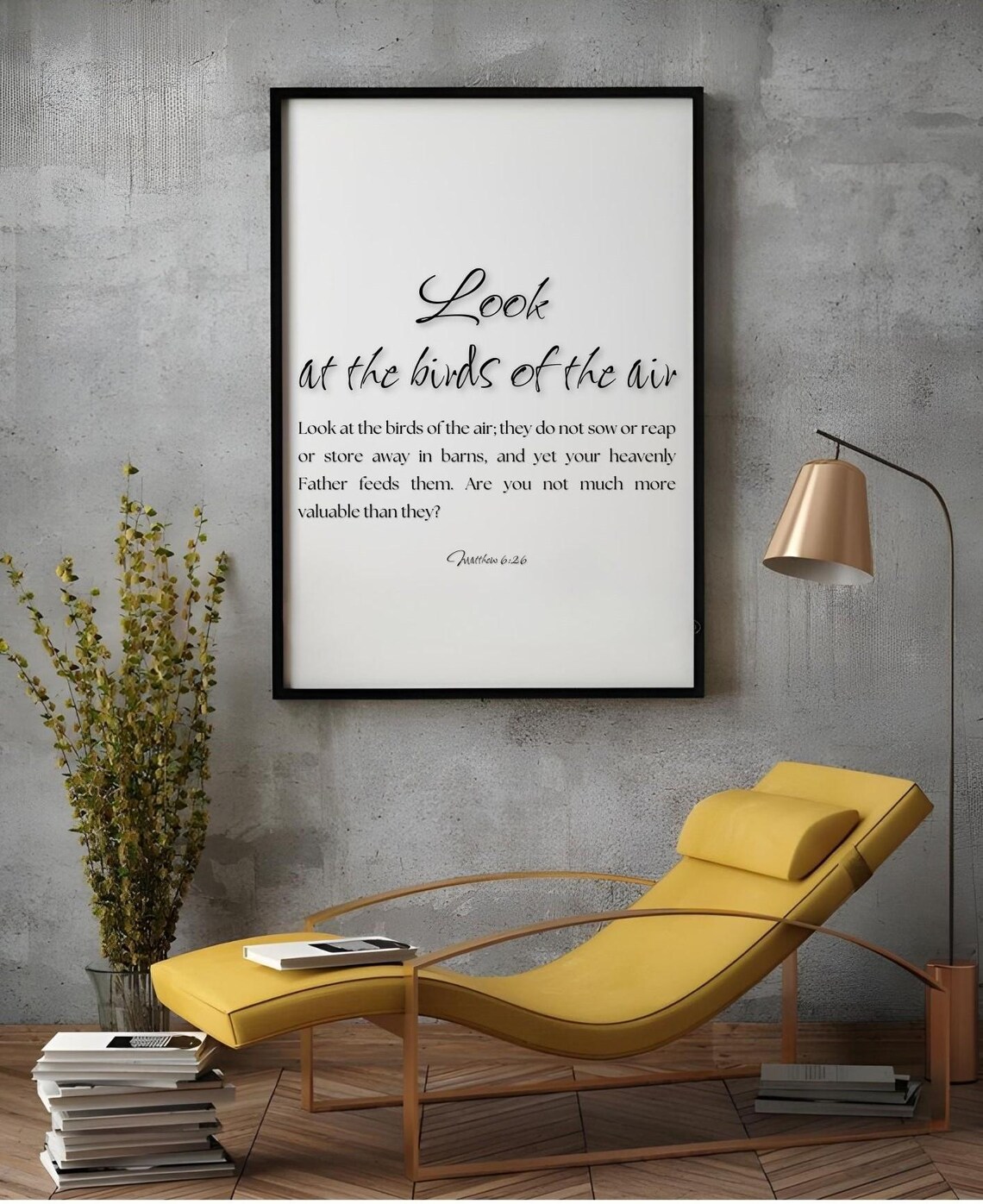 Look At The Birds Of The Air Matthew 6:26 Christian Scripture Verse Poster - Image 2