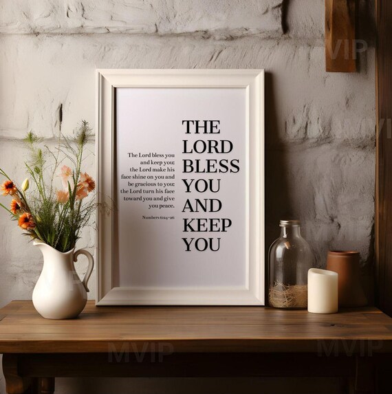 Numbers 6 23 24 The Lord Bless You And Keep You Landscape Print Home And Church Decor Famous Bible Quote Baptism Gift Horizontal Bold Art