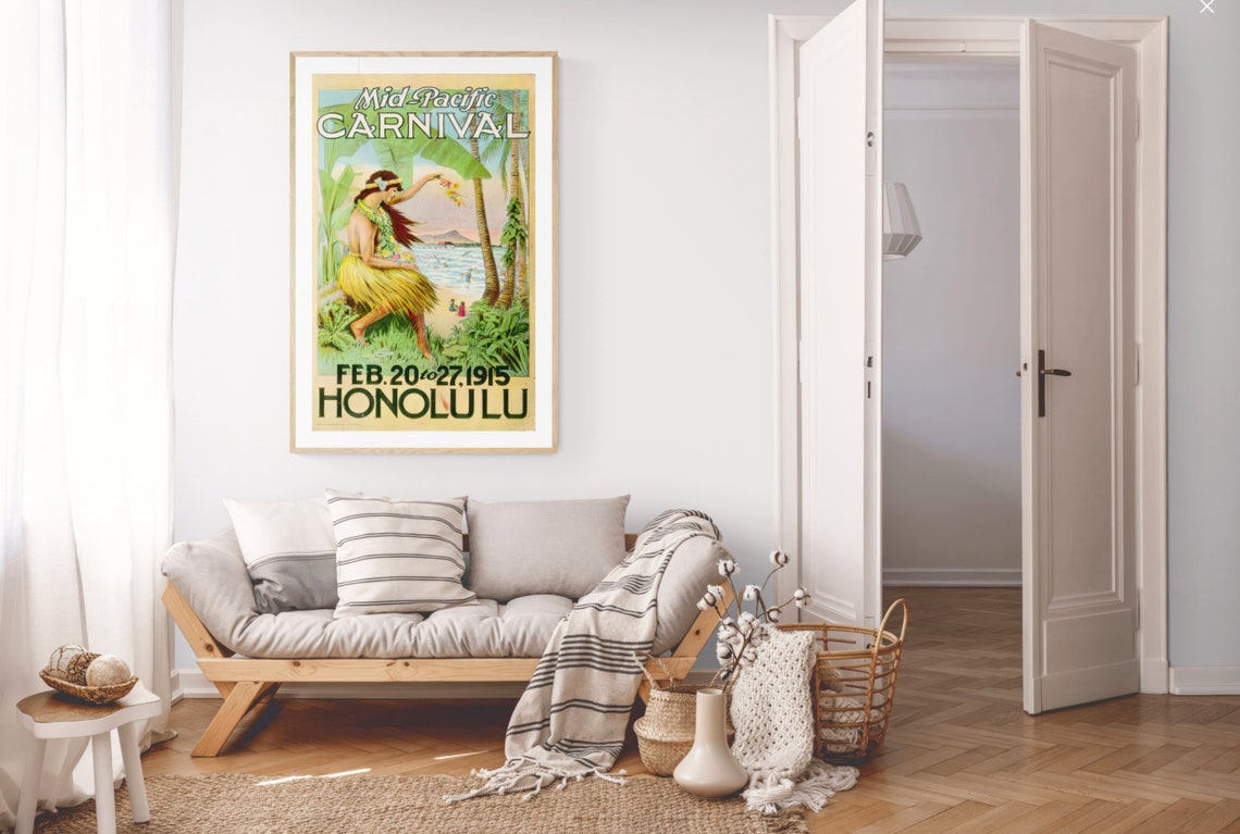 Hawaii Vintage Poster Travel Poster Digitally Remastered For Large Prints 33x47in - Image 2