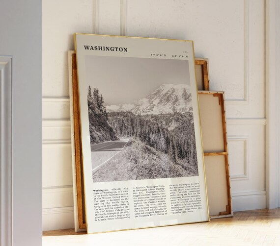 Washington Vintage USA Travel Poster, Art Print