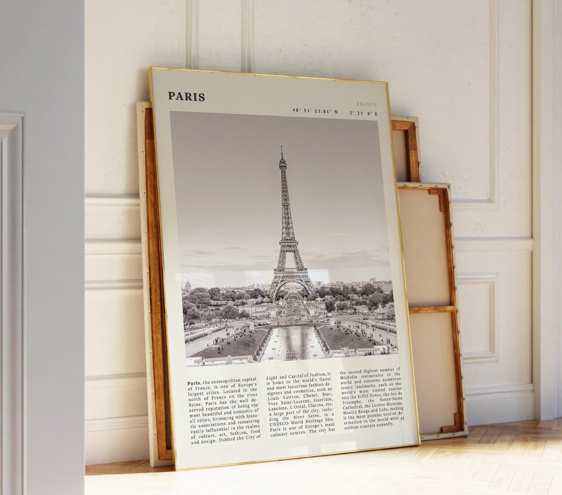 Paris France Eiffel Tower Travel Poster