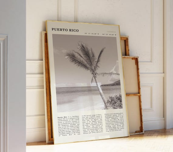 Puerto Rico Poster Caribbean Coastal Wall Art Ideal Gift For Travel And Beach Enthusiasts