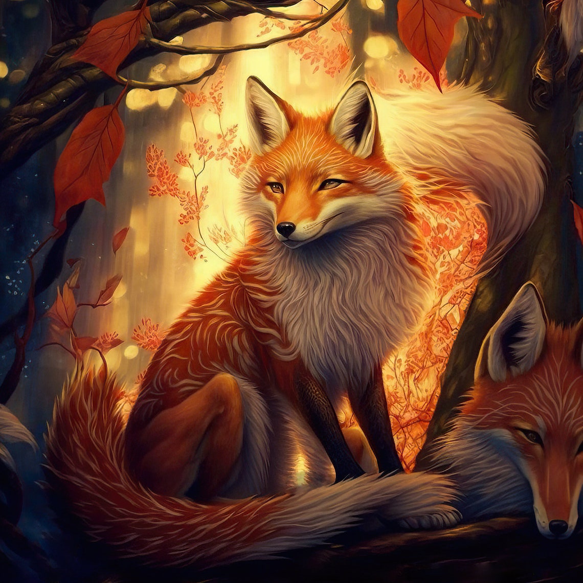 Autumn Fox Fantasy Art Poster