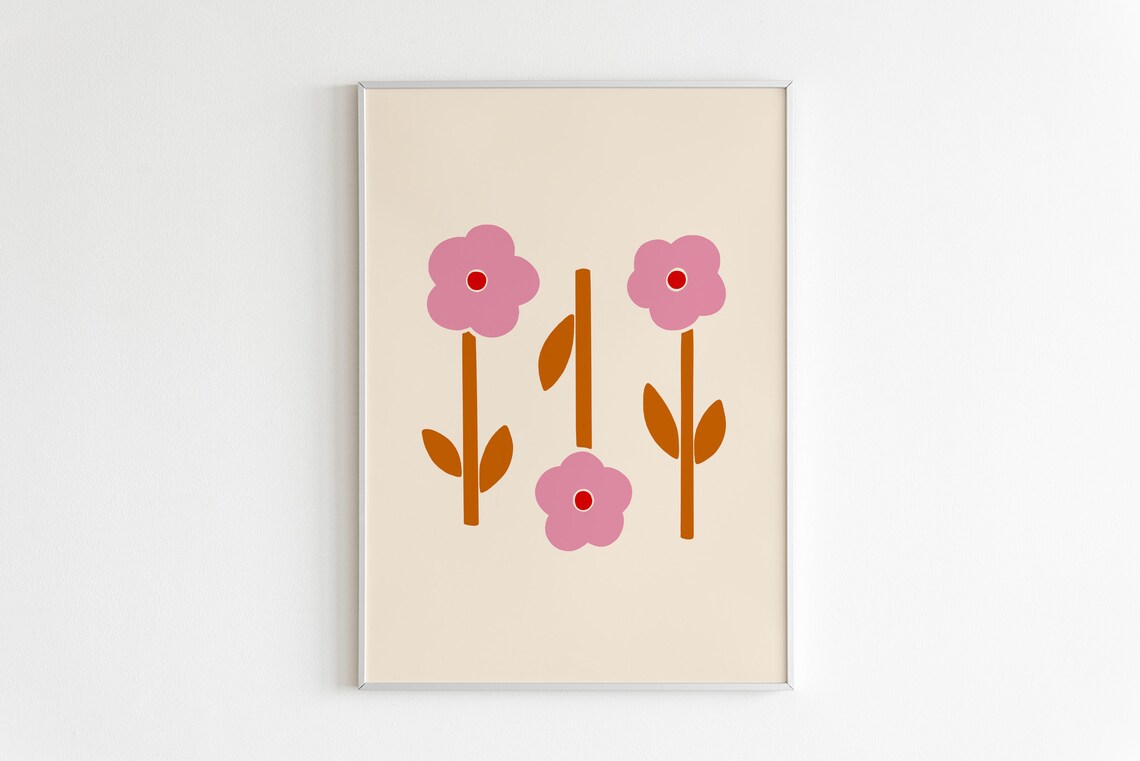 Abstract Flowers Botanical Art Print, Flower Market - Image 3