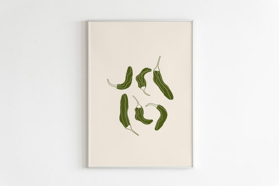 Shishito Peppers Print Pepper Wall Art Vegetable Poster Kitchen Wall Art Kitchen Decor Peppers Poster