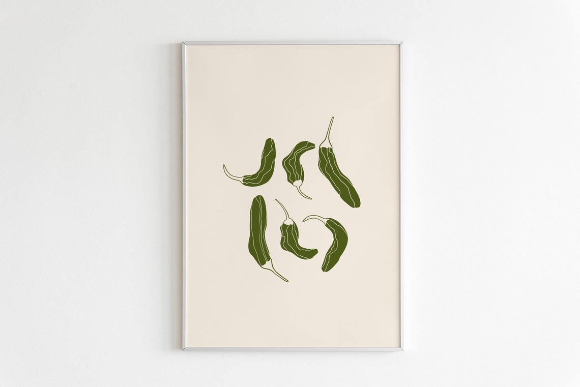 Shishito Peppers Print Pepper Wall Art Vegetable Poster Kitchen Wall Art Kitchen Decor Peppers Poster