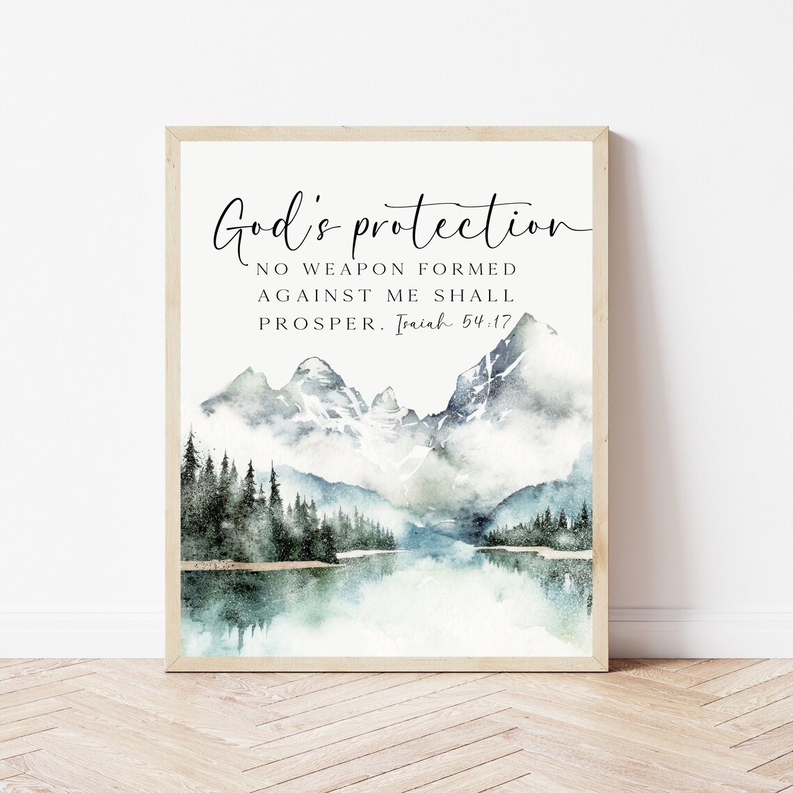 God's Protection Isaiah 54:17 No Weapon Formed Against Me Poster