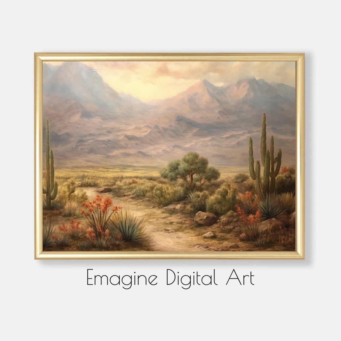 Southwest Desert Mountain Landscape Art Print