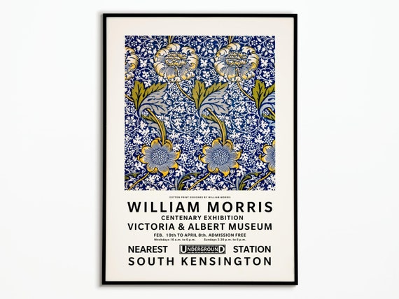 Affiche Vintage William Morris Vintage Exhibition Poster William Morris