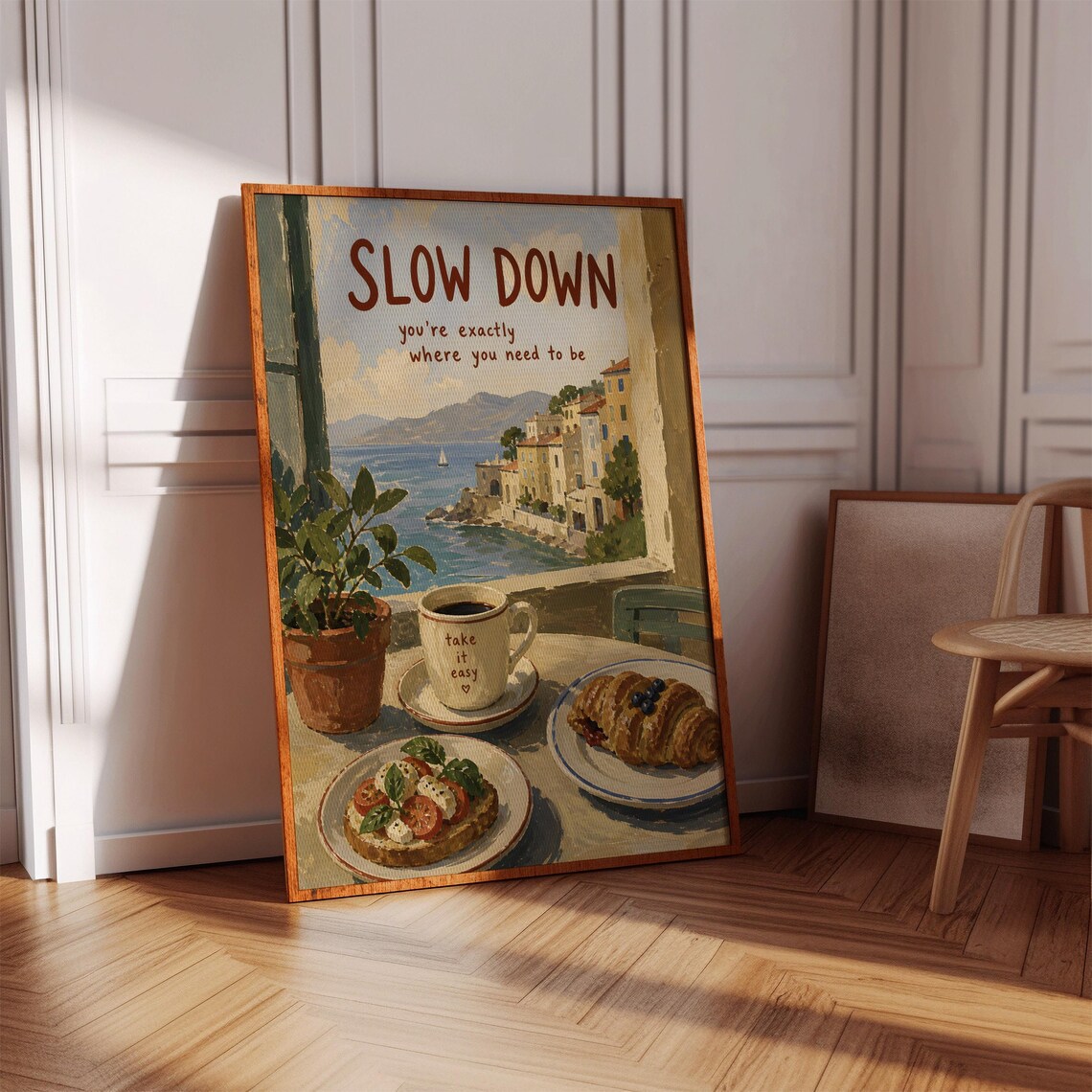 Slow Down Positive Affirmation Coastal Art Print