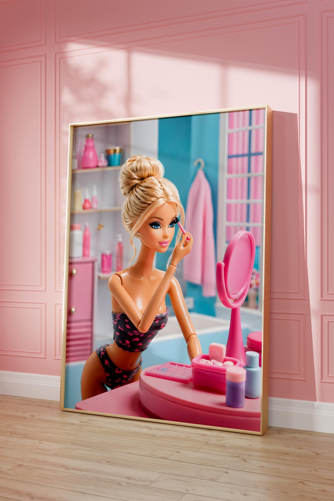 Blonde Girl Makeup Retro Doll Poster