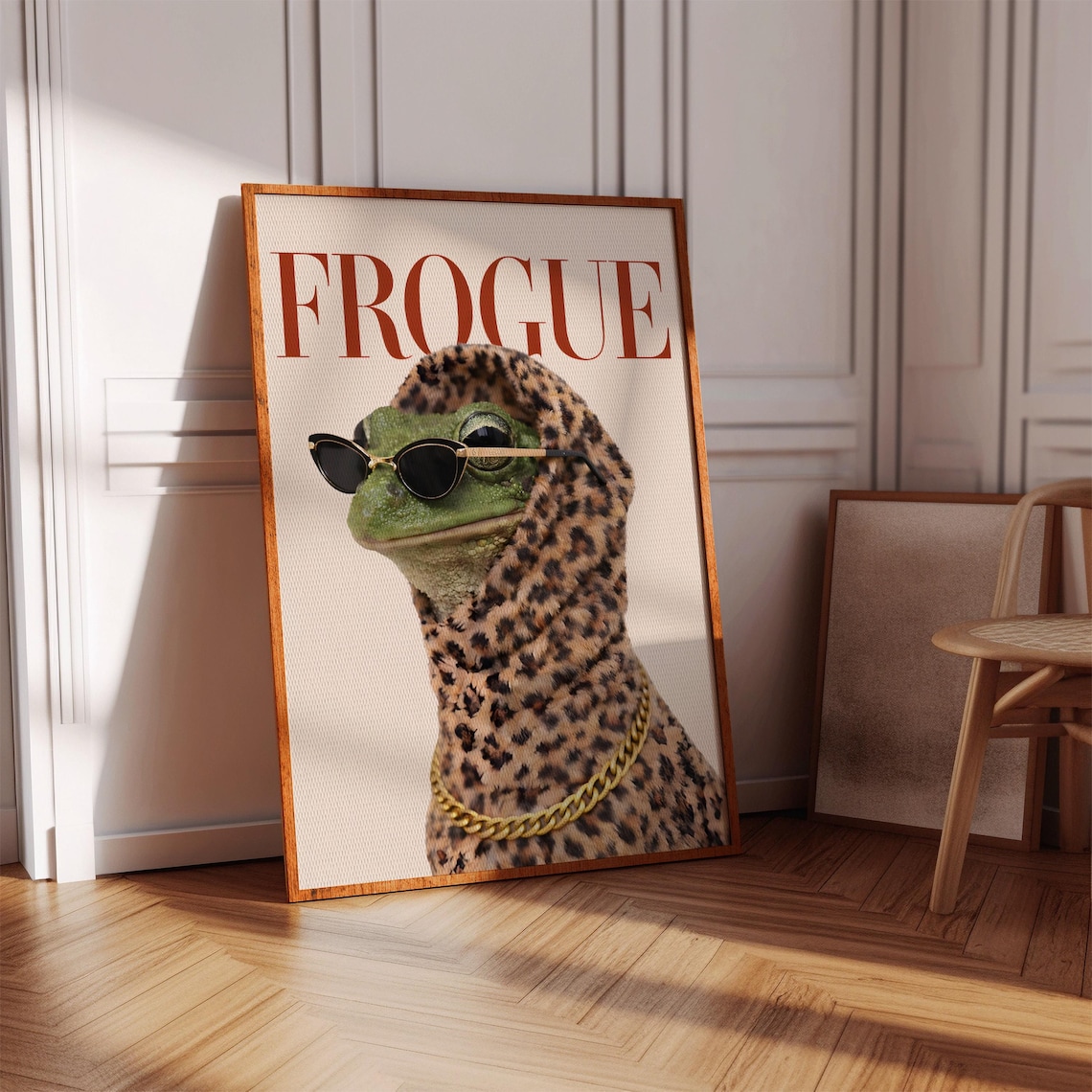 Frogue Magazine Wall Art, Fashion Frog Poster
