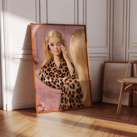 Leopard Print Fashion Doll Poster, Girly Decor