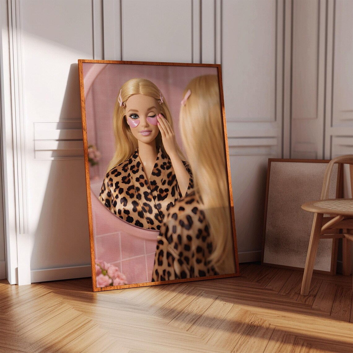 Leopard Print Fashion Doll Poster, Girly Decor