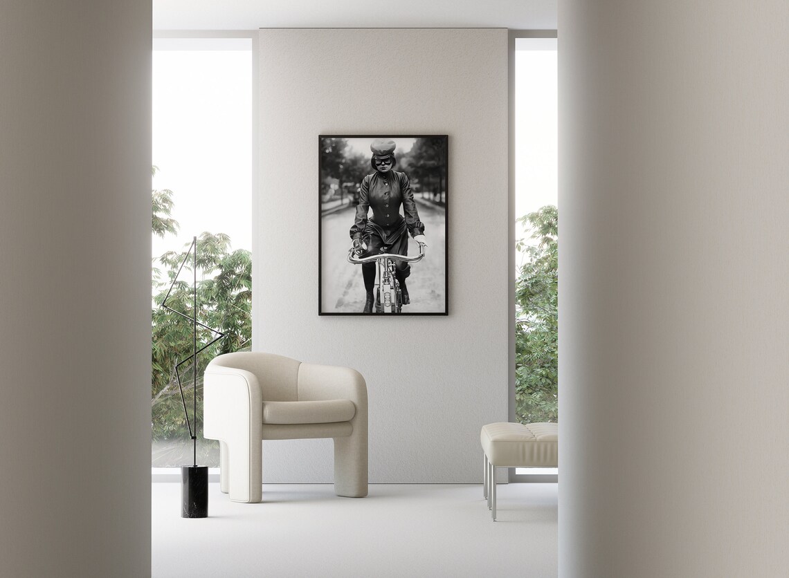 Vintage Woman Motorcycle Rider Retro Motorbike Gear Photo Poster - Image 3