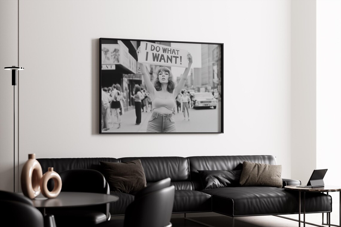 I Do What I Want Retro Woman Protest Art Print - Image 4