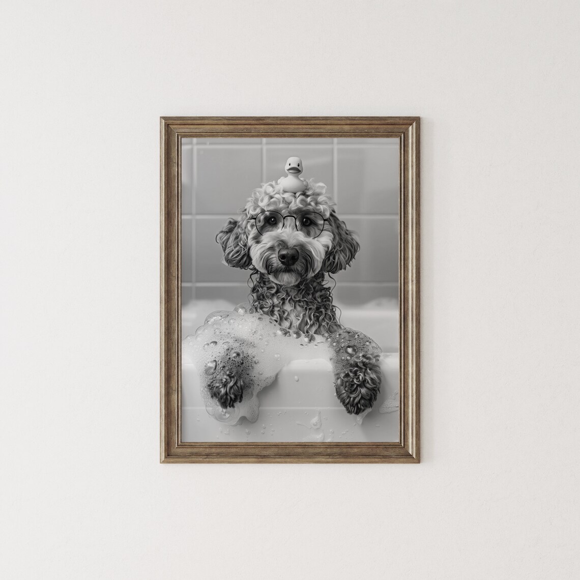 Labradoodle Bath Funny Dog Poster, Bathroom Decor - Image 2