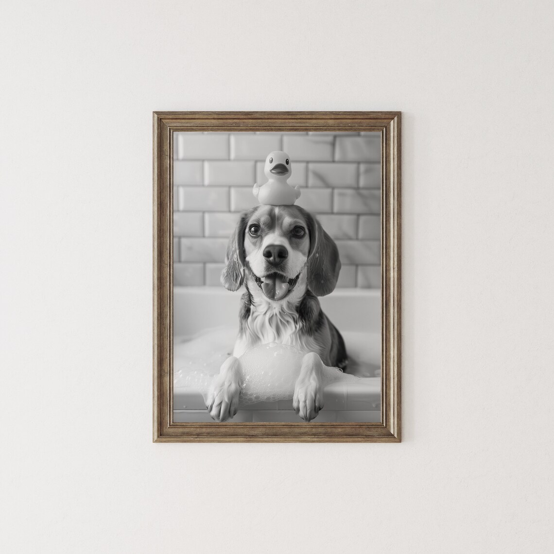 Beagle Bath Wall Art, Funny Bathroom Dog Poster - Image 2
