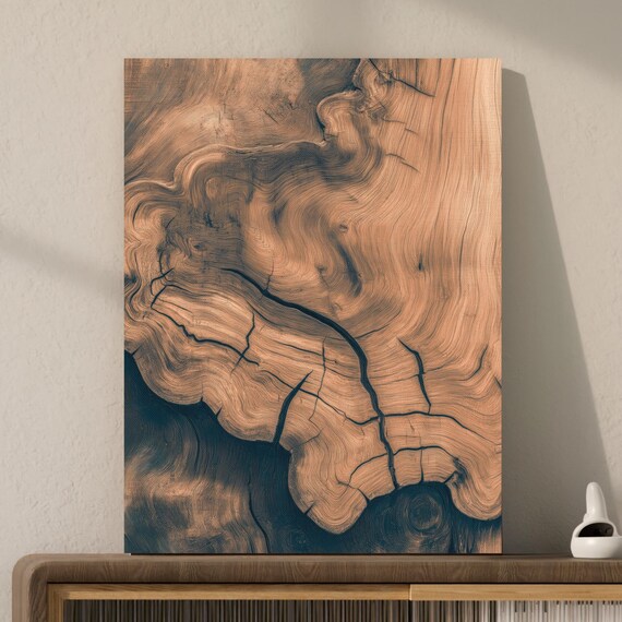 Tree Rings Wall Art Neutral Beige Abstract Tree Decor With Wood Texture Rustic Mountain Decor Wood Art Print Natural Wood Wall Art