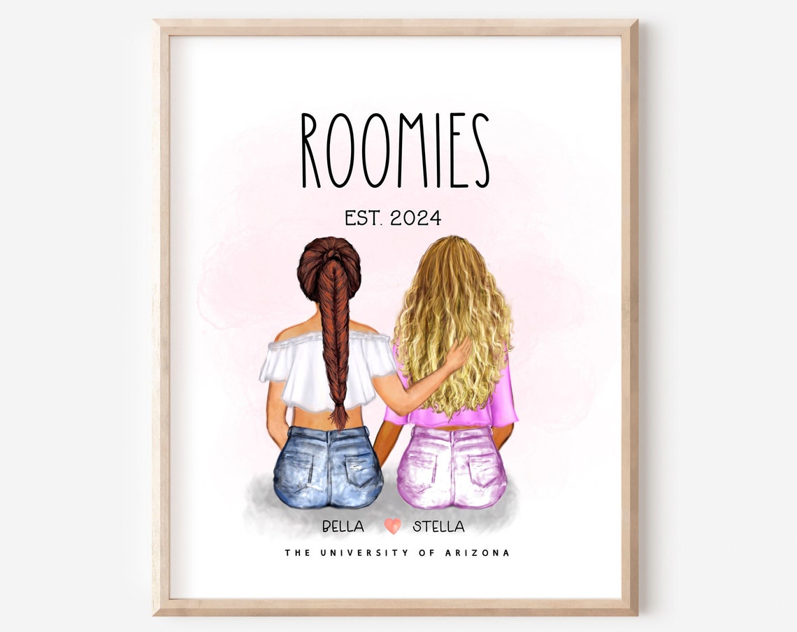 Roomies Est 2024 Arizona University Pink Duo Dorm Gift Poster