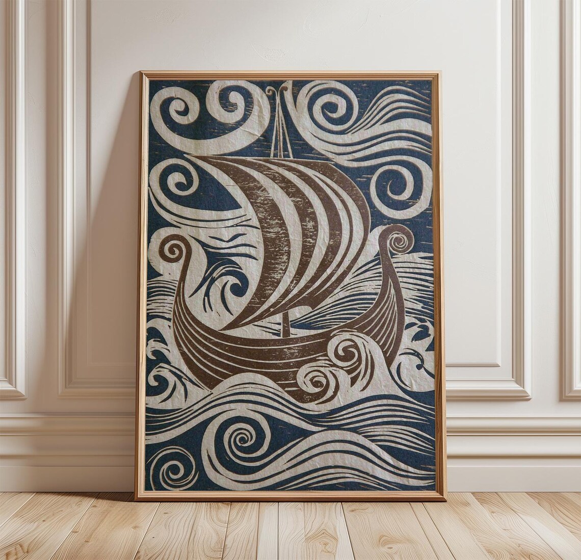 Viking Longship Nordic Nautical Art Poster