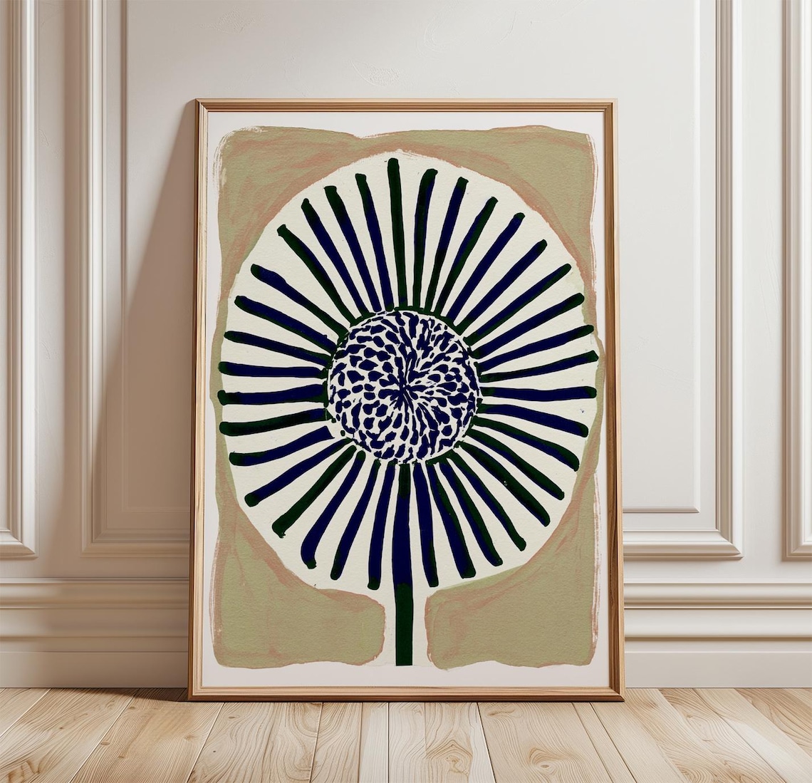 Burdock Seed Head Botanical Monoprint Poster
