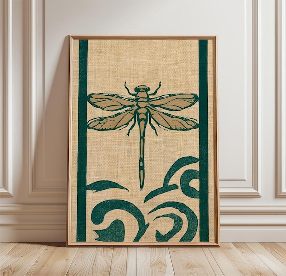 Dragonfly Screen Print, Nature Poster