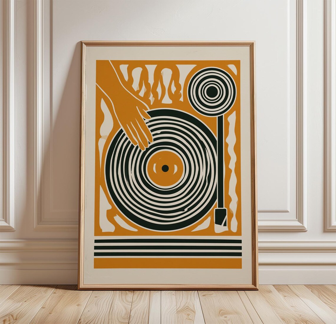 Retro Turntable, Mid Century Music Poster
