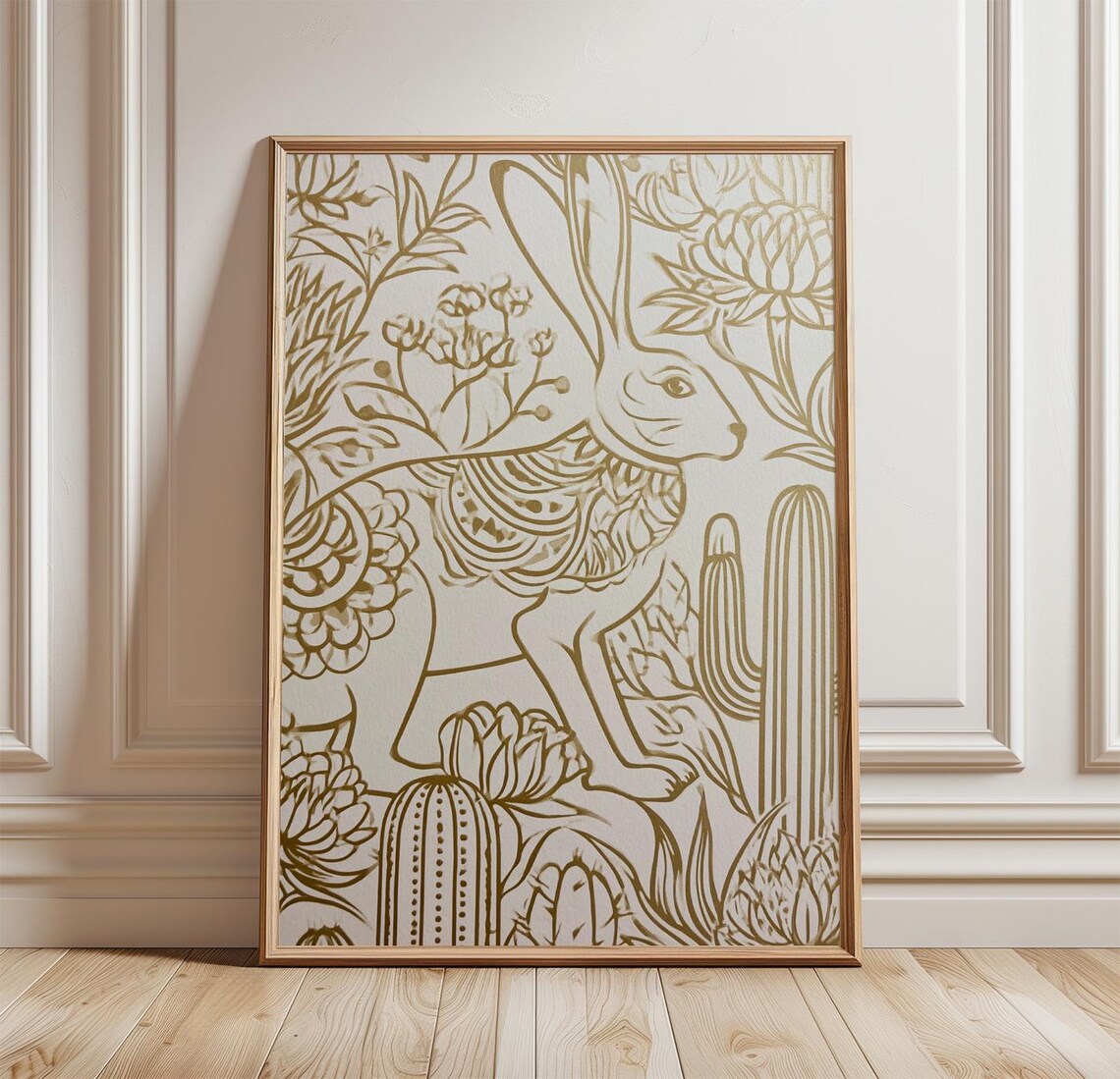 Jackalope Risograph Botanical Poster