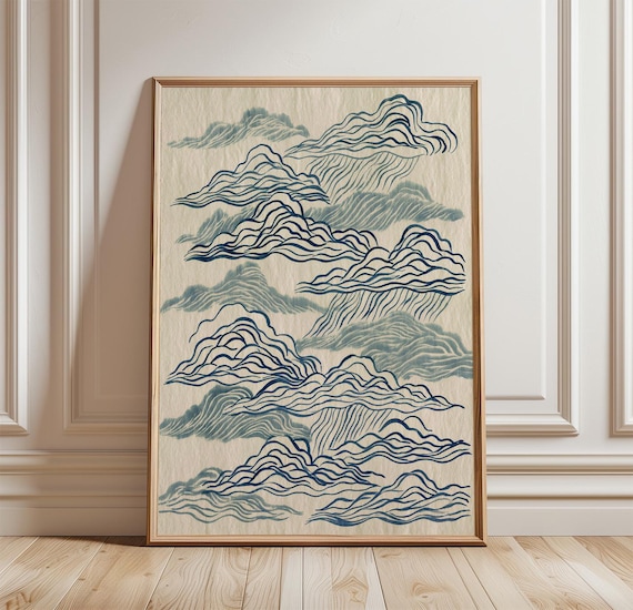Blue Cloud Minimal Sky Art Print
