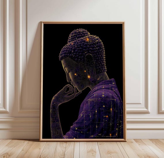 Buddha Poster Art Spiritual Wall Decor Meditative Print Modern Yoga Meditation