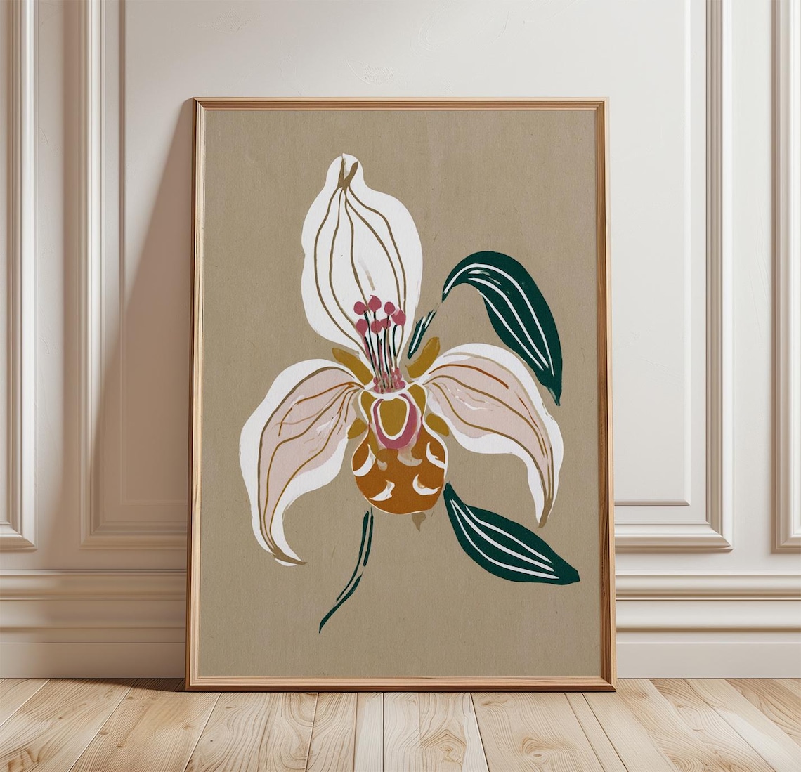 Bee Orchid Minimalist Nature Art Print