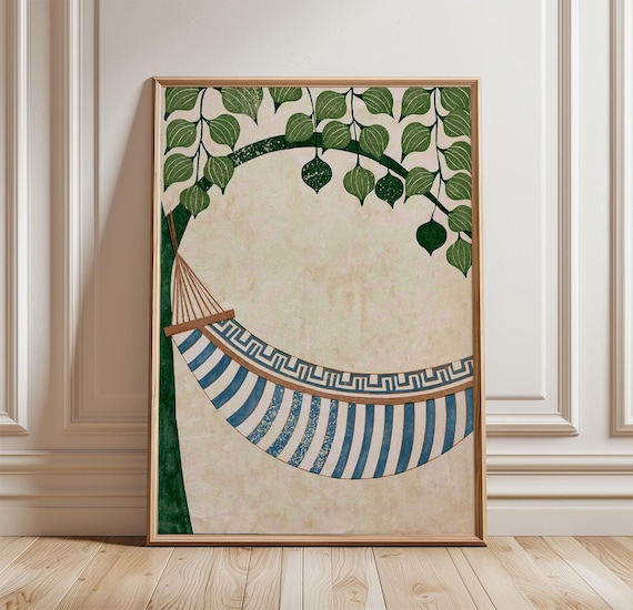 Hammock Coastal Minimal Tropical Art Print