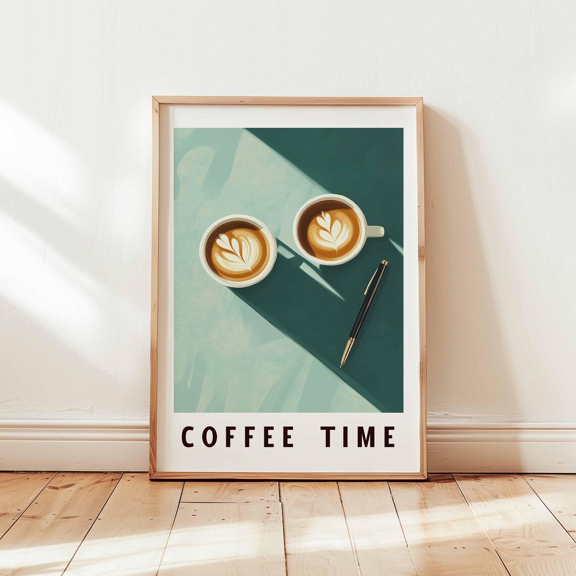 Coffee Time, Retro Cafe Kitchen Decor Poster Print
