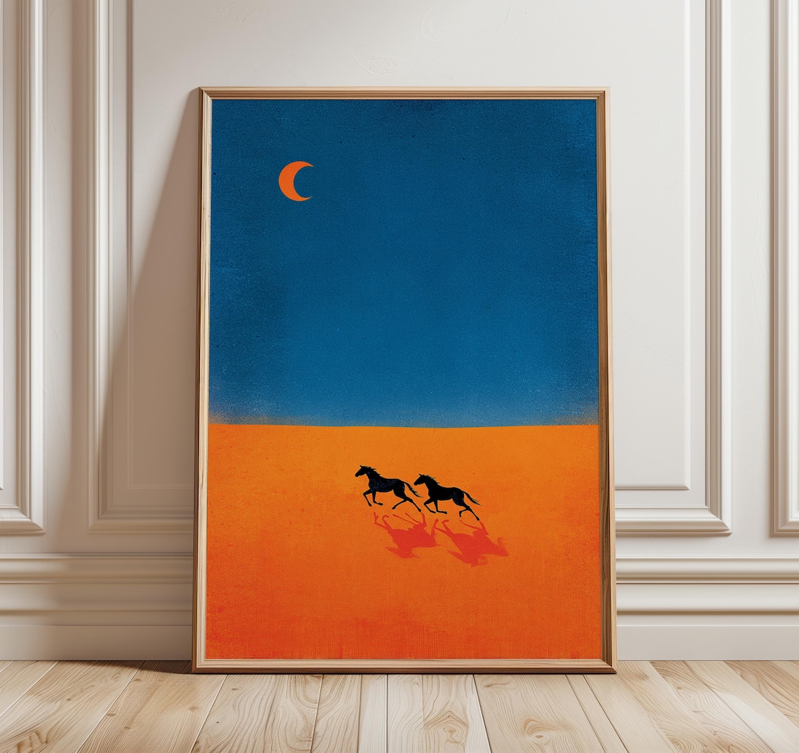Minimalist Horse Art Print, Southwest Western Decor
