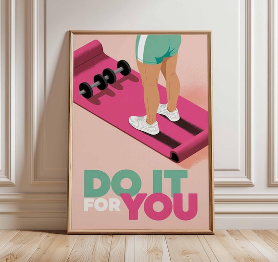 Do It For You Fitness Gym Motivation Workout Pink Yoga Mat Poster