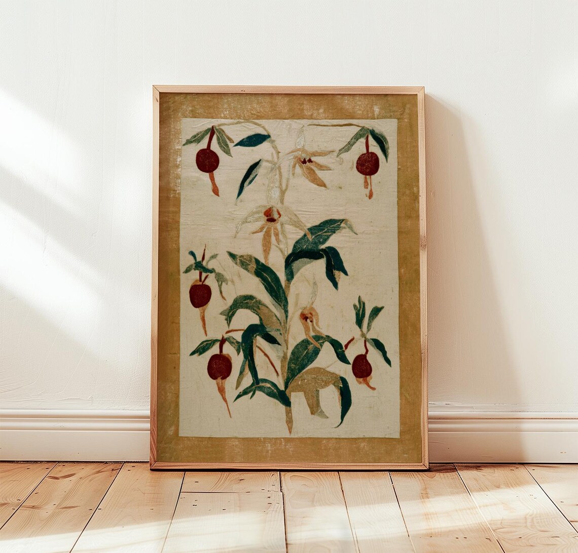 Vintage Botanical Pomegranate Poster Print