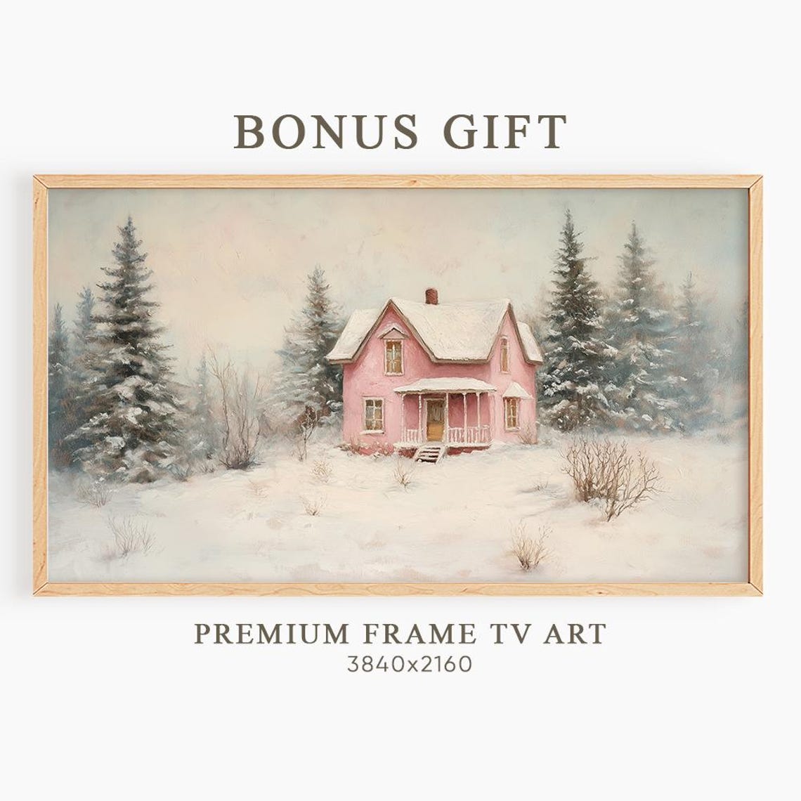 Snowy Mountain Forest with Towering Pines Winter Landscape Wall Art - Image 6