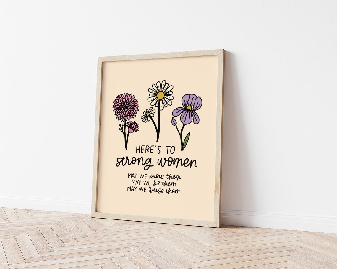 Here's to Strong Women Art Print, Feminist Office - Image 2