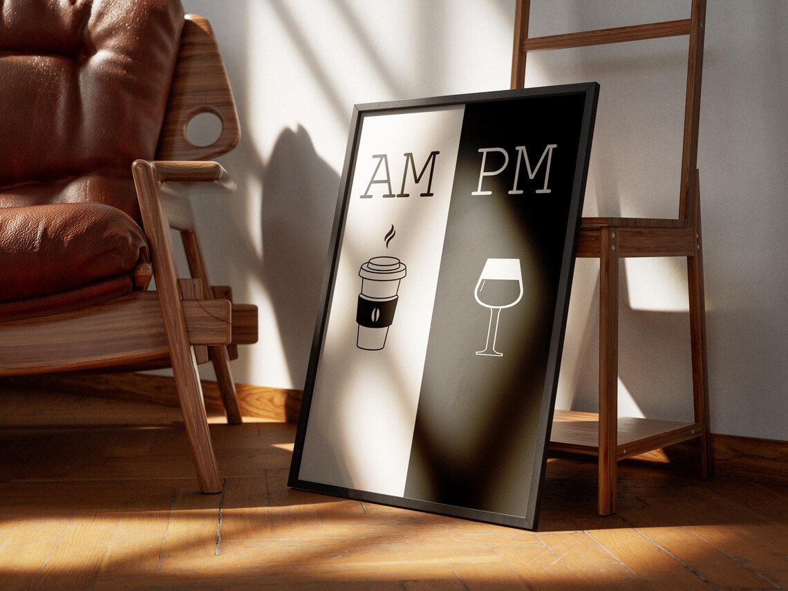 AM PM Sign - Modern Kitchen Decor - Image 4