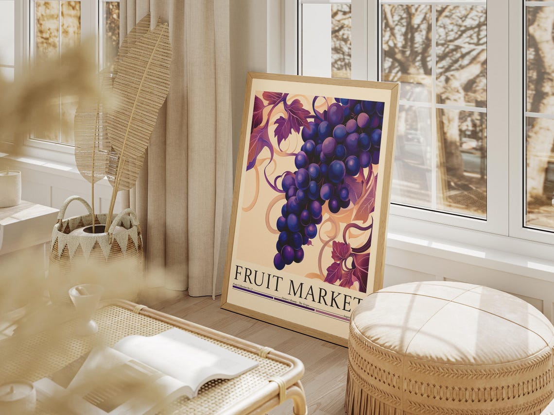 Grape Fruit Fruit Market, Kitchen Art Print - Image 4