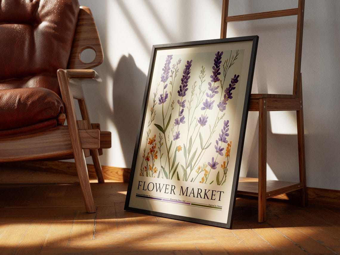 Lavender Flower Market, Modern Abstract Floral Poster - Image 5