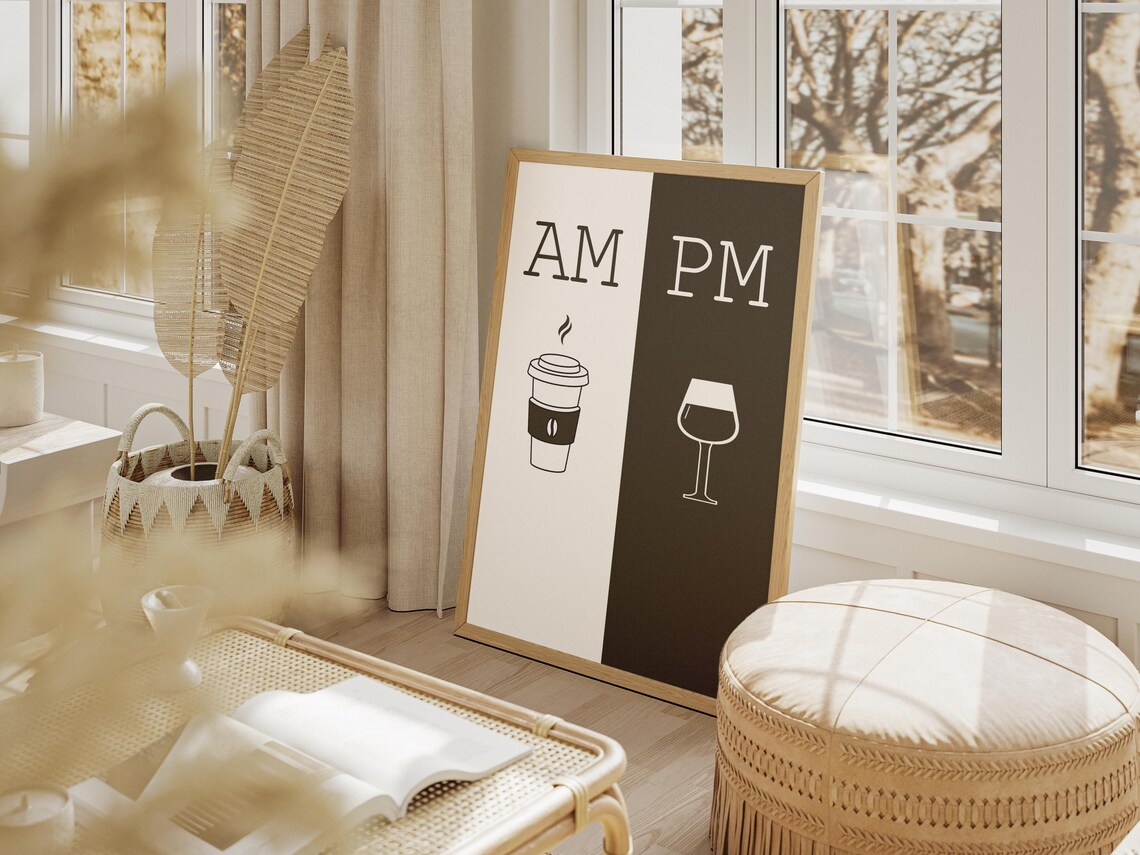 AM PM Sign - Modern Kitchen Decor - Image 3